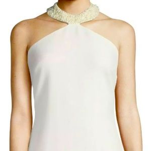 Bridal Perfect Pearl Collar Ivory Halter Dress